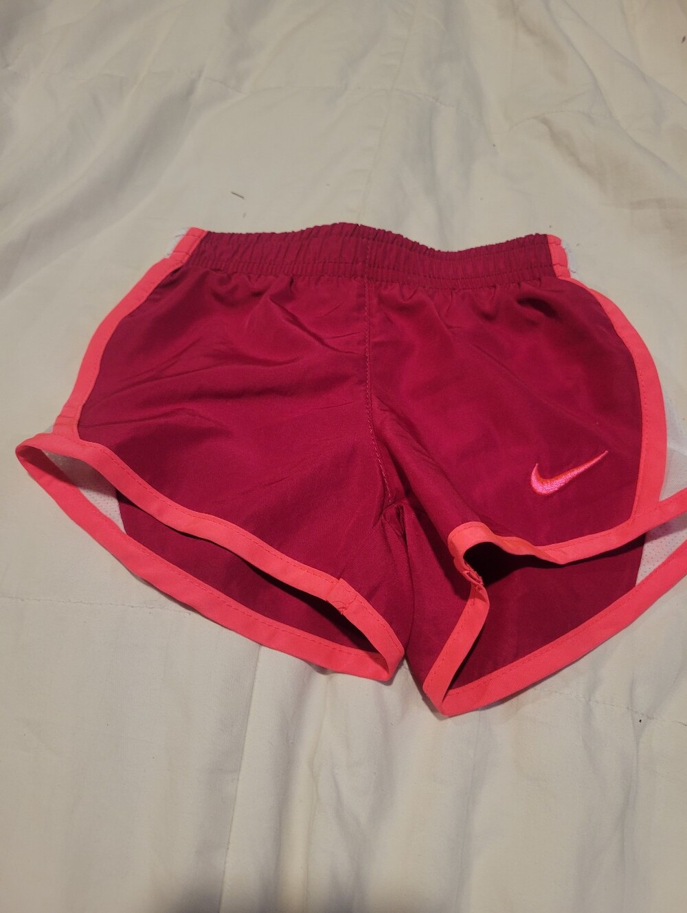 Nike Toddler Bright Fuchsia Athletic Shorts with Coral Trim